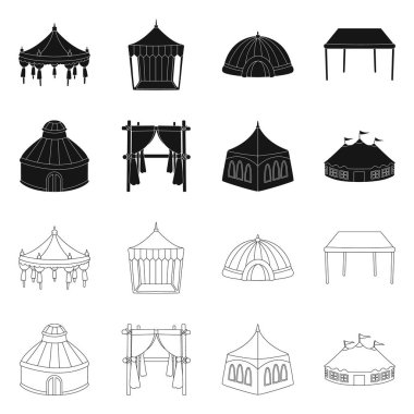 Çatı ve katlanır işareti izole nesne. Web için çatı ve mimari stok sembolü koleksiyonu.