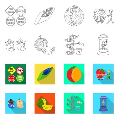 Test ve sentetik simge vektör Illustration. Hisse senedi için test ve laboratuvar vektör simge kümesi.