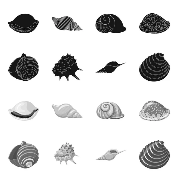 Vector ontwerp van dier en decoratie teken. Collectie van dier en Oceaan vector pictogram voor voorraad. — Stockvector