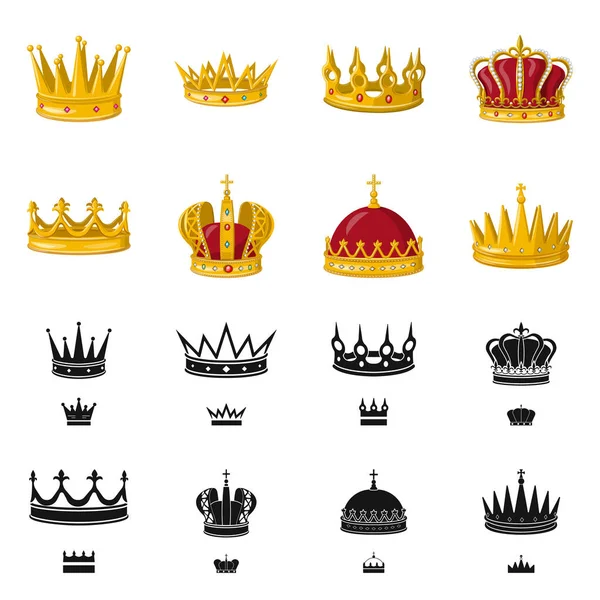 Ilustración vectorial del logo medieval y nobiliario. Colección de iconos vectoriales medievales y monárquicos . — Vector de stock