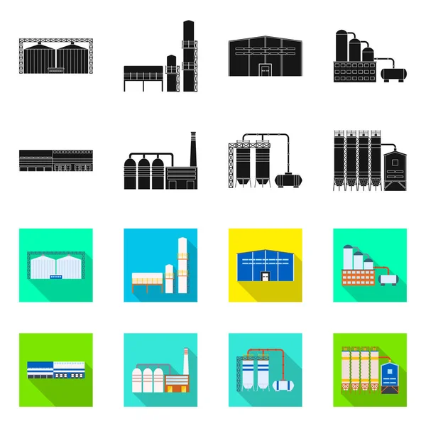 Isolierte Objekt der Produktion und Struktur Logo. Sammlung von Produktions- und Technologievektorsymbolen für Aktien. — Stockvektor