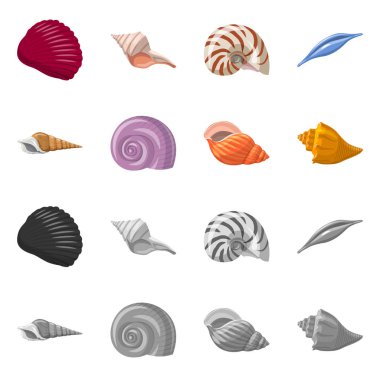 Hayvan ve dekorasyon işareti vektör tasarımı. Web için hayvan ve okyanus hisse senedi simgesi kümesi.