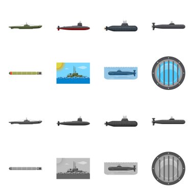 Savaş ve gemi logo vektör tasarımı. Savaş ve hisse senedi için filo vektör ikon koleksiyonu.