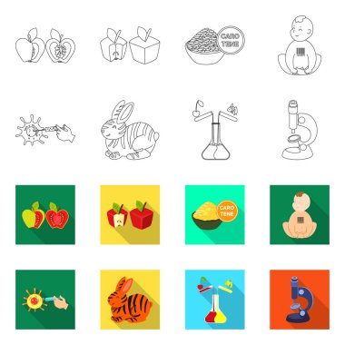 Test ve sentetik simge vektör tasarımı. Sınama ve laboratuvar hisse senedi vektör çizim seti.