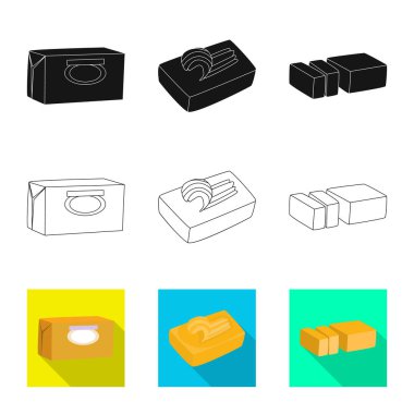 Vektör kremsi tasarımını ve ürün işareti. Ayarla, krem ve çiftlik stok vektör çizim.