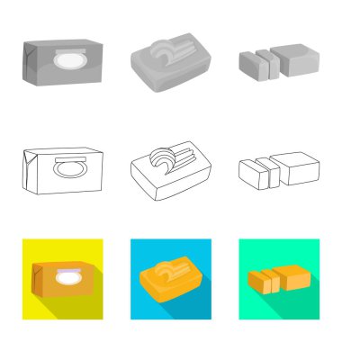 Kremsi yalıtılmış nesne ve ürün simgesi. Kremsi topluluğu ve çiftlik hisse senedi vektör çizim.