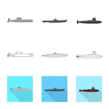 Savaş ve gemi işareti illüstrasyon vektör. Savaş ve filo hisse senedi vektör çizim.