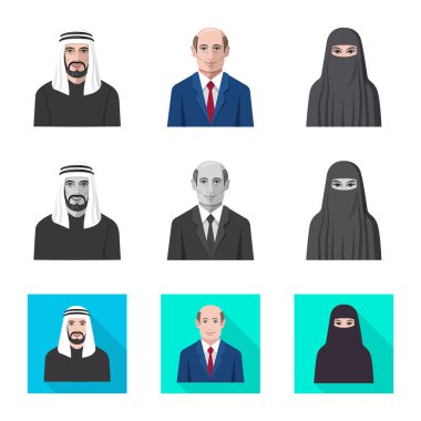 Vektör tasarımı bir saç modeli ve meslek işaret. Saç modeli ve karakter hisse senedi simgesi için web topluluğu.