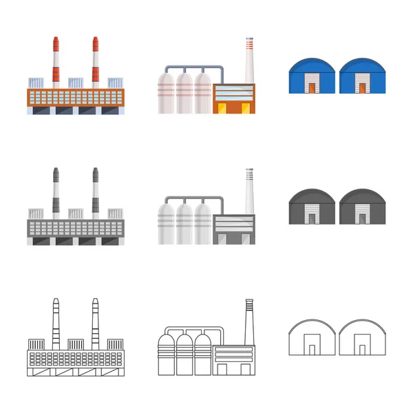 Illustration vectorielle de l'icône de production et structure. Ensemble d'illustration vectorielle de stock de production et de technologie . — Image vectorielle