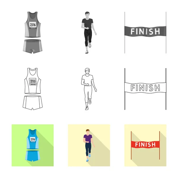Vector illustration of sport and winner sign. Set of sport and fitness stock vector illustration. — Stock Vector