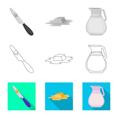 Vektör kremsi tasarımını ve ürün logosu. Ayarla, krem ve çiftlik hisse senedi için vektör simgesi.