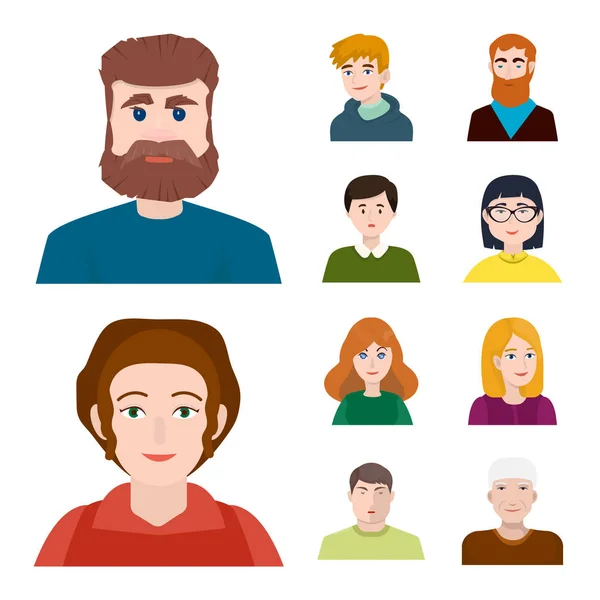 Isolated object of people and avatar icon. Collection of people and portrait stock vector illustration. — Stock Vector