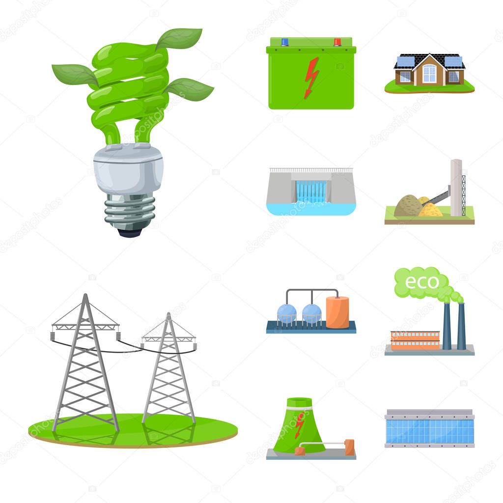 Isolated object of ecology and nature icon. Set of ecology and planet vector icon for stock.