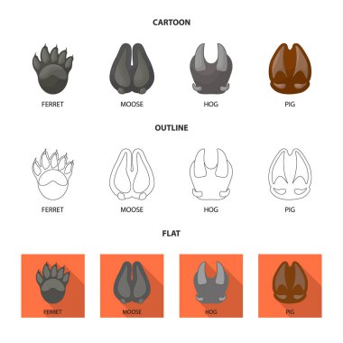 Adım ve yürüme işareti izole nesne. Web için adım ve fauna stok sembolü seti.