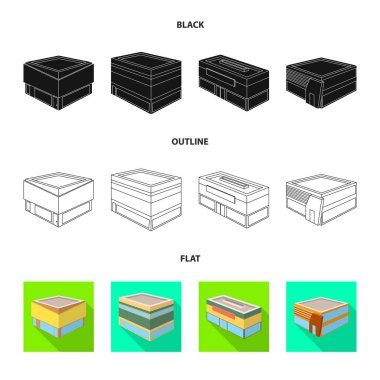 Vektör illüstrasyon ve kentsel logo. Web için set ve ev stok sembolü.