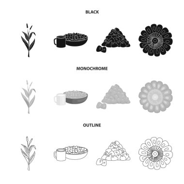Mısır Tarlası ve sebze logosu vektör tasarımı. Stok için mısır tarlası ve vejetaryen vektör simgesi seti.