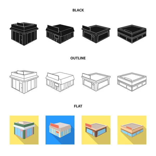 Vector ontwerp van en stedelijke teken. Collectie van en huis aandelen vector illustratie. — Stockvector