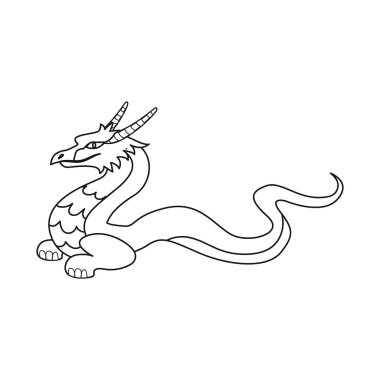 Ejderha ve yırtıcı sembolüizole nesne. Web için ejderha ve masal stok sembolü Koleksiyonu.