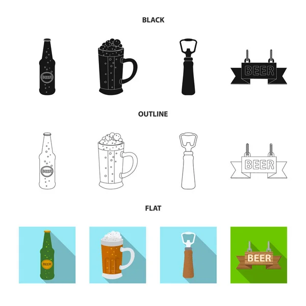 Illustration vectorielle du symbole pub et bar. Ensemble de pub et icône vectorielle intérieure pour stock . — Image vectorielle