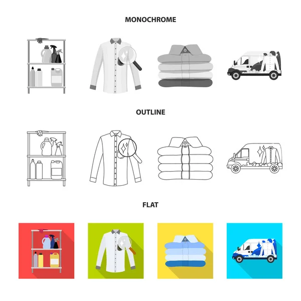 Vektorové ilustrace prádla a čisté ikonu. Souprava prádla a oblečení vektorové ikony pro stock. — Stockový vektor