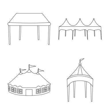 Çatı ve katlama sembolü izole nesne. Çatı ve mimari stok vektör çizim seti.