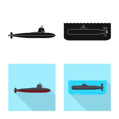Savaş ve gemi simge vektör tasarımı. Savaş ve web için filo hisse senedi simgesi.