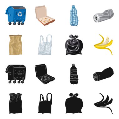 Çöp ve önemsiz Logo vektör Illustration. Çöp ve atık stok vektör çizim koleksiyonu.