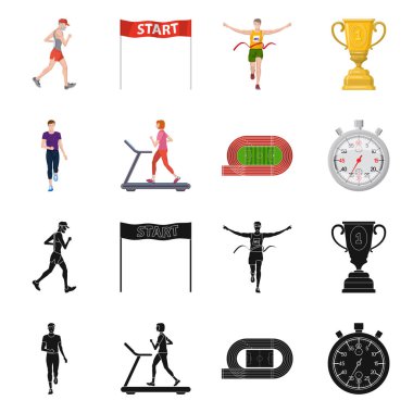Spor ve kazanan simge vektör Illustration. Hisse senedi için spor ve fitness vektör simge kümesi.
