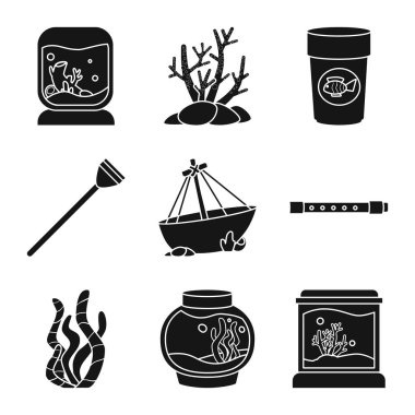 Dekoratif ve iç logo izole nesne. Web için dekoratif ve aqua stok sembolü koleksiyonu.