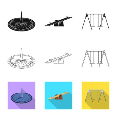 Kentsel ve sokak simge vektör Illustration. Gevşeme hisse senedi vektör çizim ve kentsel kümesi.