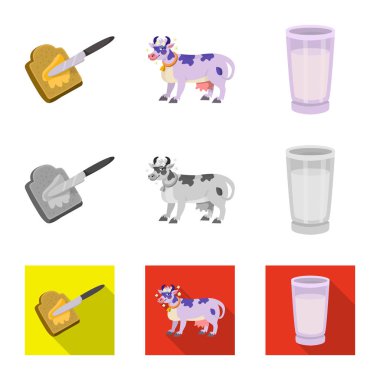 Kremsi yalıtılmış nesne ve ürün simgesi. Ayarla, krem ve çiftlik stok vektör çizim.