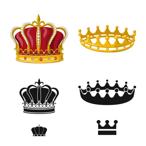 Illustrazione vettoriale del logo medievale e nobiliare. Collezione di stock symbol medievale e monarchia per il web . — Vettoriale Stock