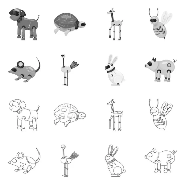 Vektorová ilustrace hraček a vědeckých znamení. Kolekce symbolu pro hračky a hračky pro web. — Stockový vektor