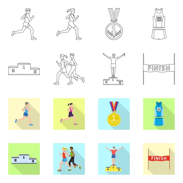 Изолированный объект спорта и икона победителя. Коллекция символов спорта и фитнеса для сети . — стоковый вектор
