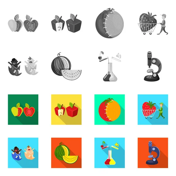 Test ve sentetik logo vektör tasarımı. Hisse senedi için test ve laboratuvar vektör simge kümesi.