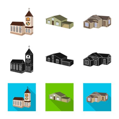 Cephe ve konut simge vektör Illustration. Cephe ve altyapı vektör simgesini hissenin topluluğu.