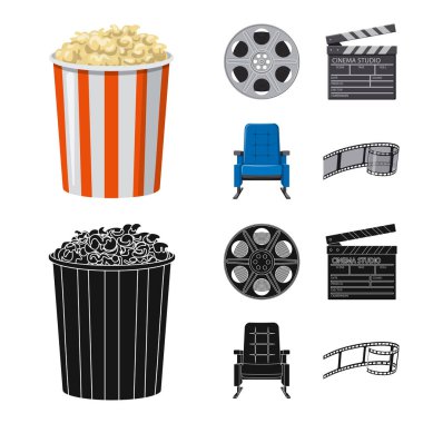 Televizyon ve filme simge vektör Illustration. Televizyon ve web için hisse senedi simgesi ile ilgilenen.