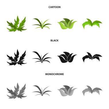 Peyzaj ve yaz logosu izole nesne. Stok için peyzaj ve çevre vektör simgesi seti.