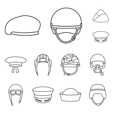 Üniforma ve asker sembolü vektör illüstrasyon. Stok lar için tek tip ve modern vektör simgesi seti.