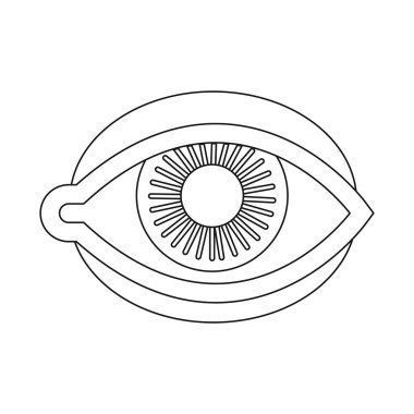 Göz ve göz küresi işaretivektör illüstrasyon. Göz ve mavi stok vektör illüstrasyon koleksiyonu.