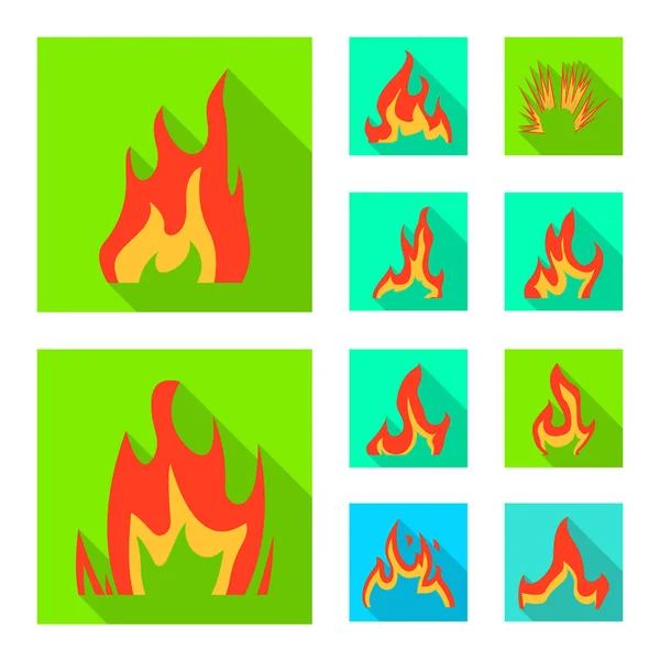 Parlak ve tehlikeli işareti vektör tasarımı. Parlak ve orman yangını stok vektör illüstrasyon koleksiyonu. — Stok Vektör