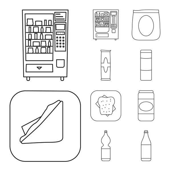 Illustration vectorielle du symbole des affaires et des collations. Collecte de symboles d'entreprises et de consommateurs pour le web . — Image vectorielle