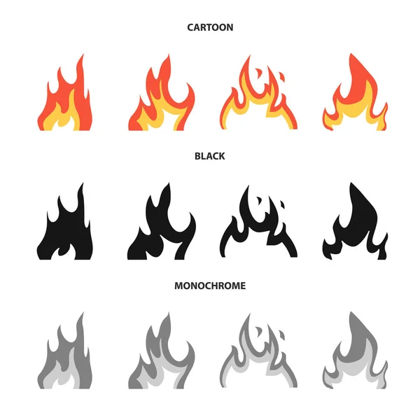 Ilustracja wektorowa jasnego i niebezpiecznego symbolu. Kolekcja jasnych i Wildfire symbol akcji dla sieci. — Wektor stockowy