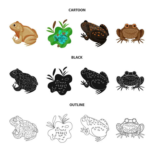 Vektorová ilustrace ikony divoké zvěře a BOG. Sbírka ikon volně žijících živočichů a plazů pro populaci. — Stockový vektor