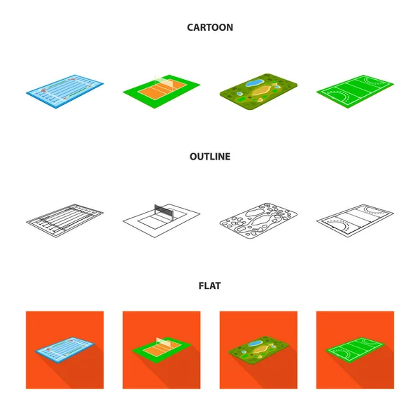 Conception vectorielle de terrain de jeu et signe sportif. Ensemble de terrain de jeu et scène stock symbole pour le web . — Image vectorielle