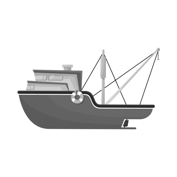 Diseño vectorial de la nave y el símbolo de viaje. Conjunto de buque y stock naval símbolo para web . — Archivo Imágenes Vectoriales