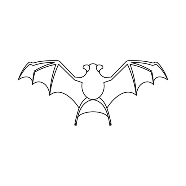 박쥐와 동물 기호의 고립 된 개체입니다. 박쥐와 무서운 스톡 벡터 일러스트의 세트. — 스톡 벡터