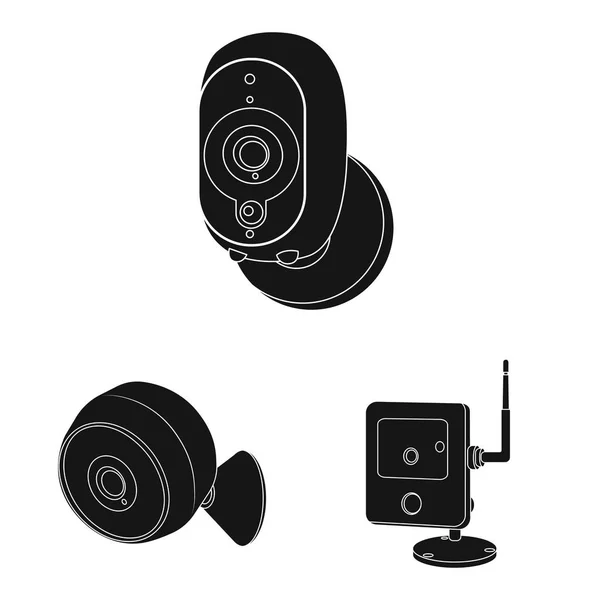 Illustration vectorielle de cctv et icône de la caméra. Collection de cctv et système stock symbole pour le web . — Image vectorielle