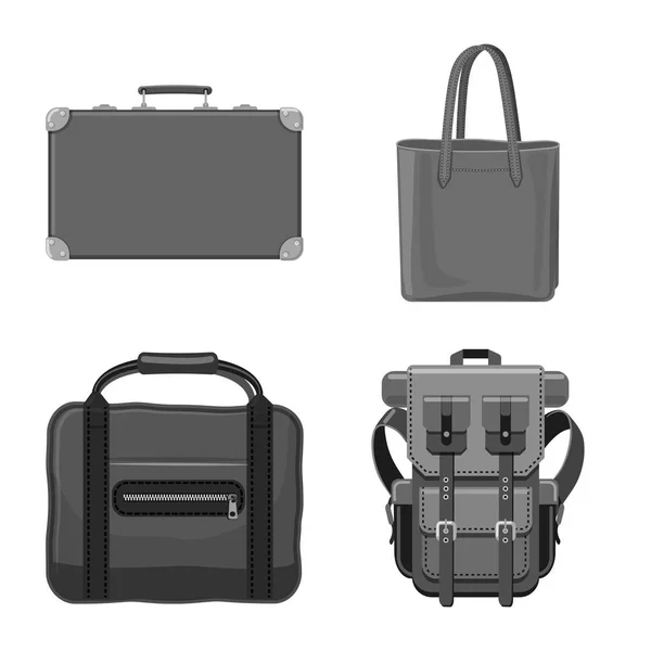 Elkülönített objektum bőrönd és poggyász jel. Gyűjteménye bőrönd és utazás vektor stock illusztráció. — Stock Vector
