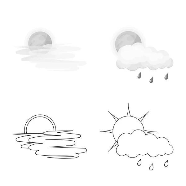 Oggetto isolato di clima e clima simbolo. Serie di meteo e nubi stock illustrazione vettoriale . — Vettoriale Stock